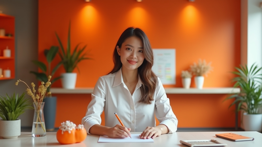 Client dans une boutique Orange en train de signer un contrat d