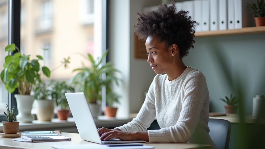 Personne en train de suivre une formation en ligne, financée par un prêt personnel express