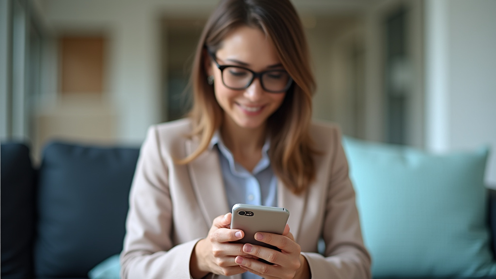 Personne regardant son téléphone avec un message d