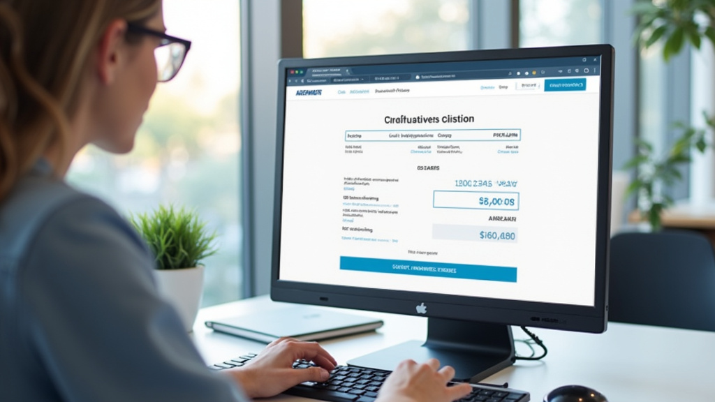 Interface de simulation de crédit auto en ligne sur ordinateur avec taux et mensualités affichés