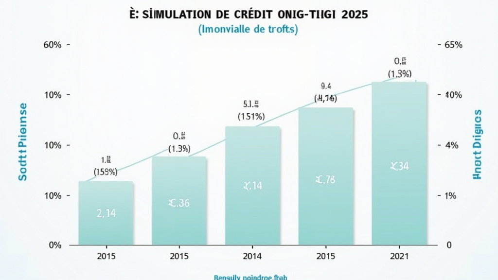 Écran de simulation de crédit immobilier 2025 avec les champs de revenus, apport et durée visibles