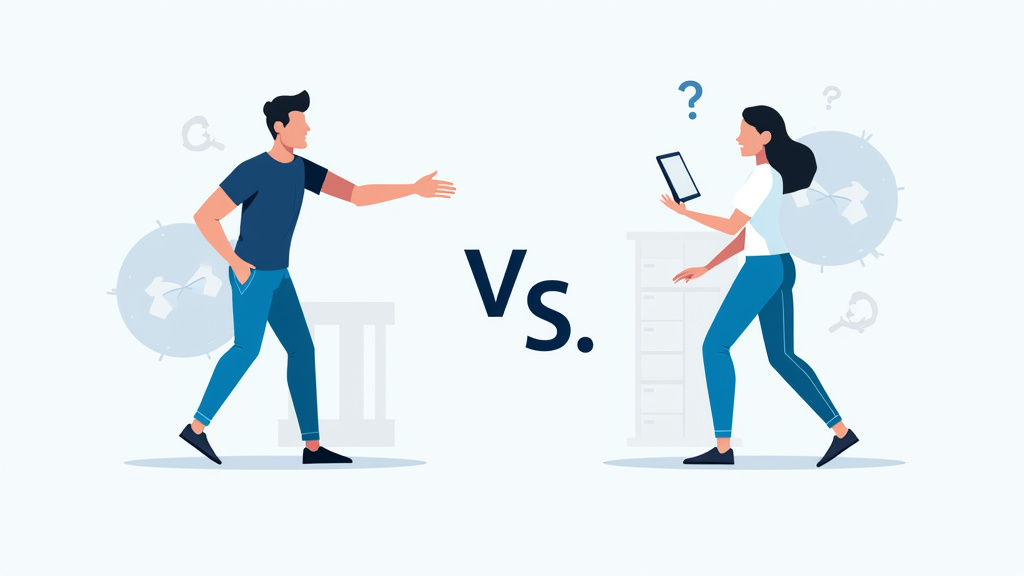 Comparaison visuelle entre crédit renouvelable et prêt personnel : flexibilité vs coût, réutilisation vs montant fixe