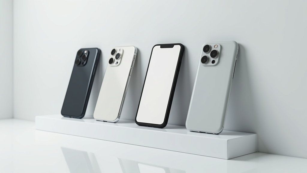 Rayon smartphones reconditionnés chez Easy Cash Dechy : iPhone 14, Samsung S24, et Galaxy Z Flip 5 alignés sur des étagères blanches