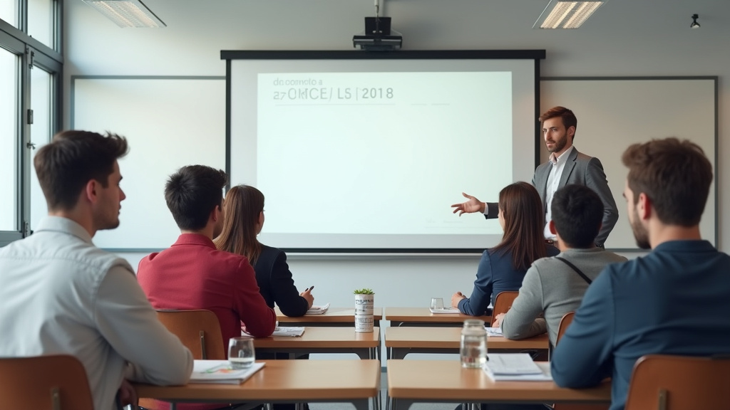 Étudiants préparant leurs examens devant une affiche des écoles d