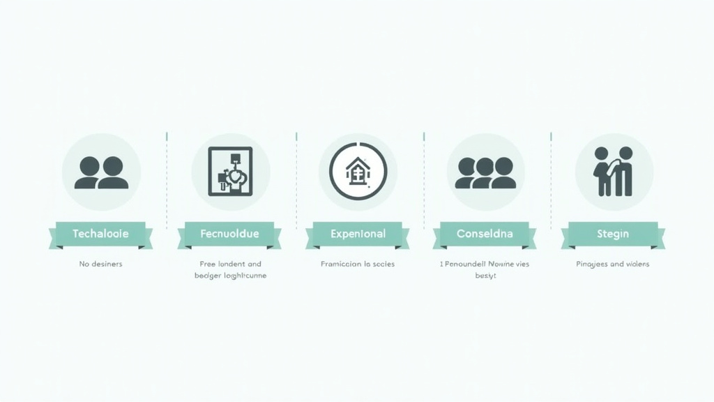 Diagramme en 5 étapes montrant le parcours d