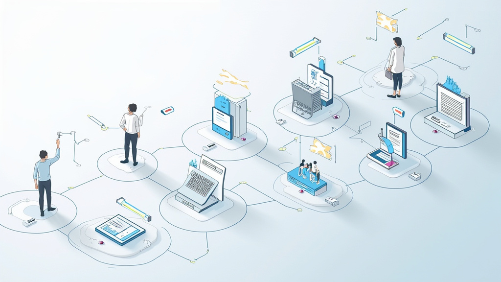 Tableau de bord en ligne montrant les étapes de suivi d