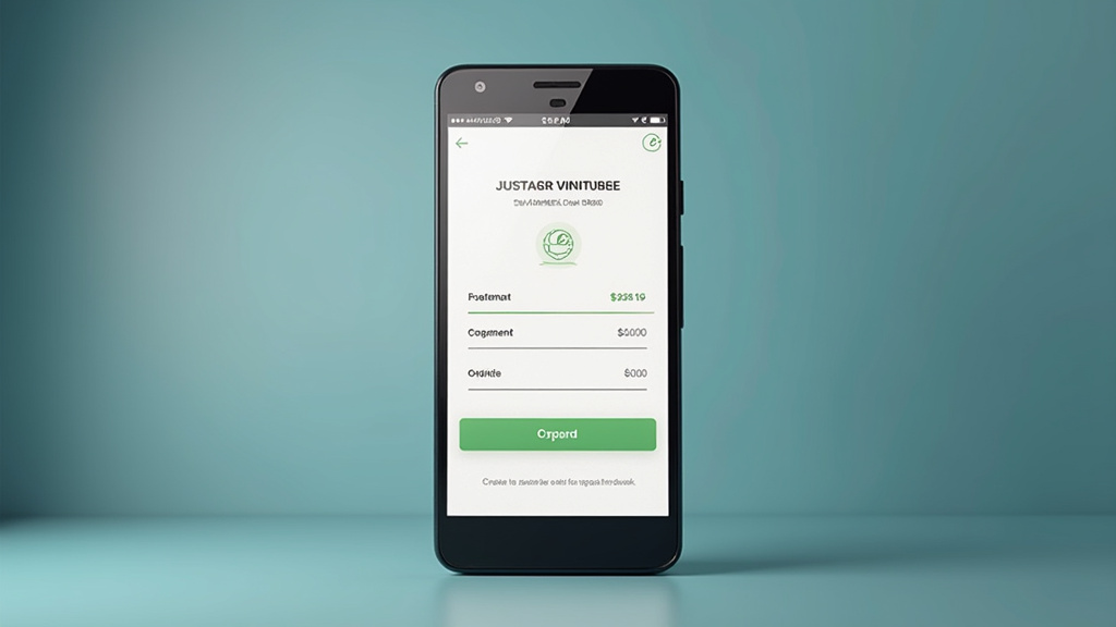 Écran de smartphone affichant une application de virement instantané avec montant et confirmation en temps réel