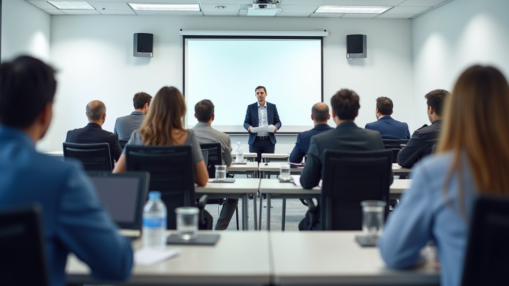 Candidats en train de passer le concours de cadre de la Banque de France dans une salle d’examen moderne