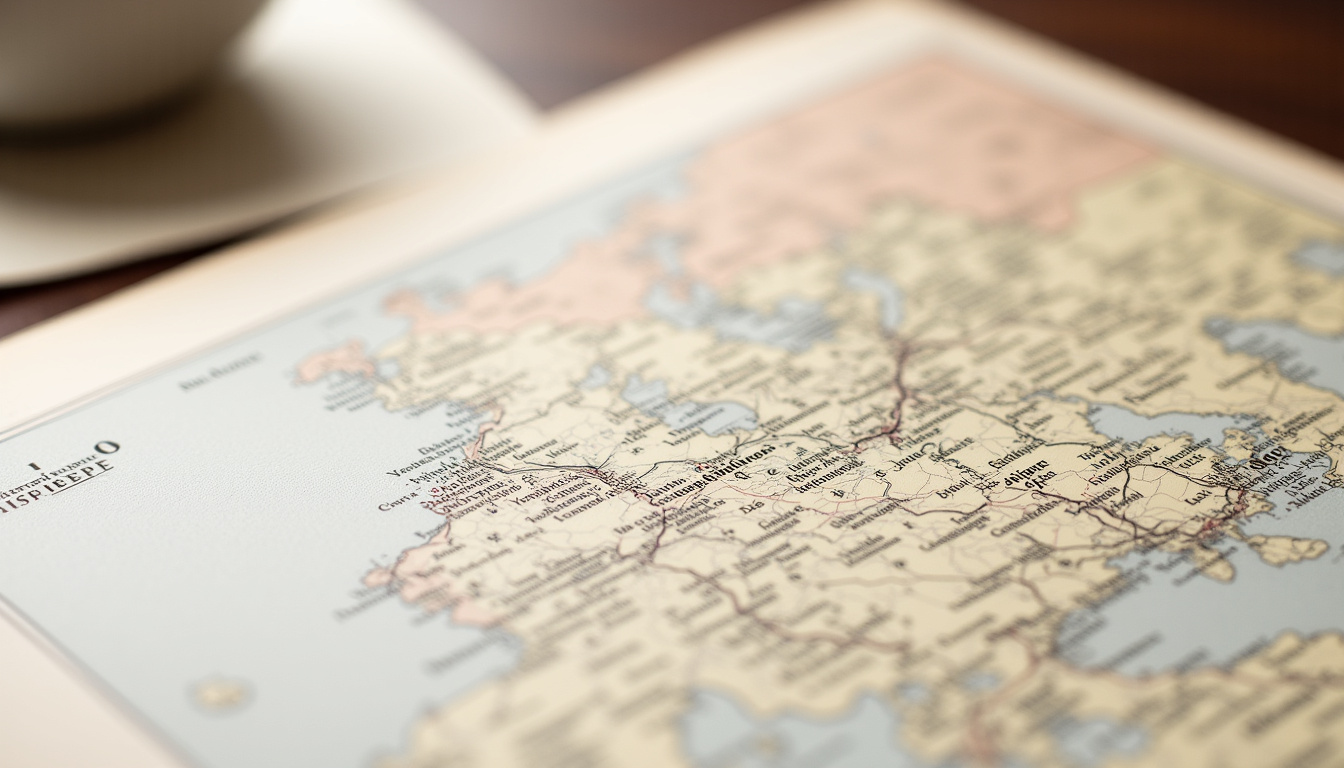 Carte ancienne illustrant l’historique de la Caisse d