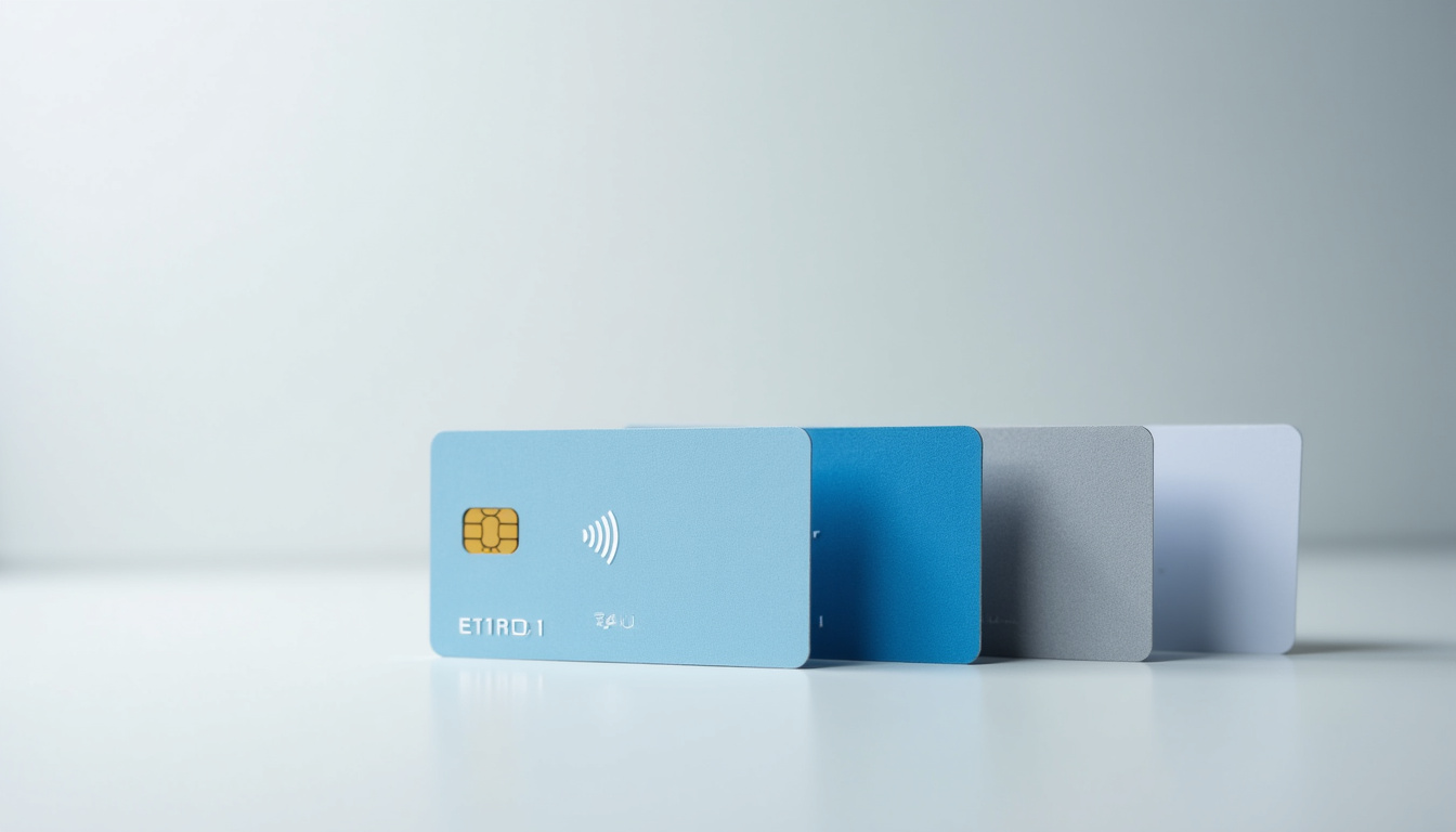 Représentation des différentes cartes bancaires proposées par la Caisse d