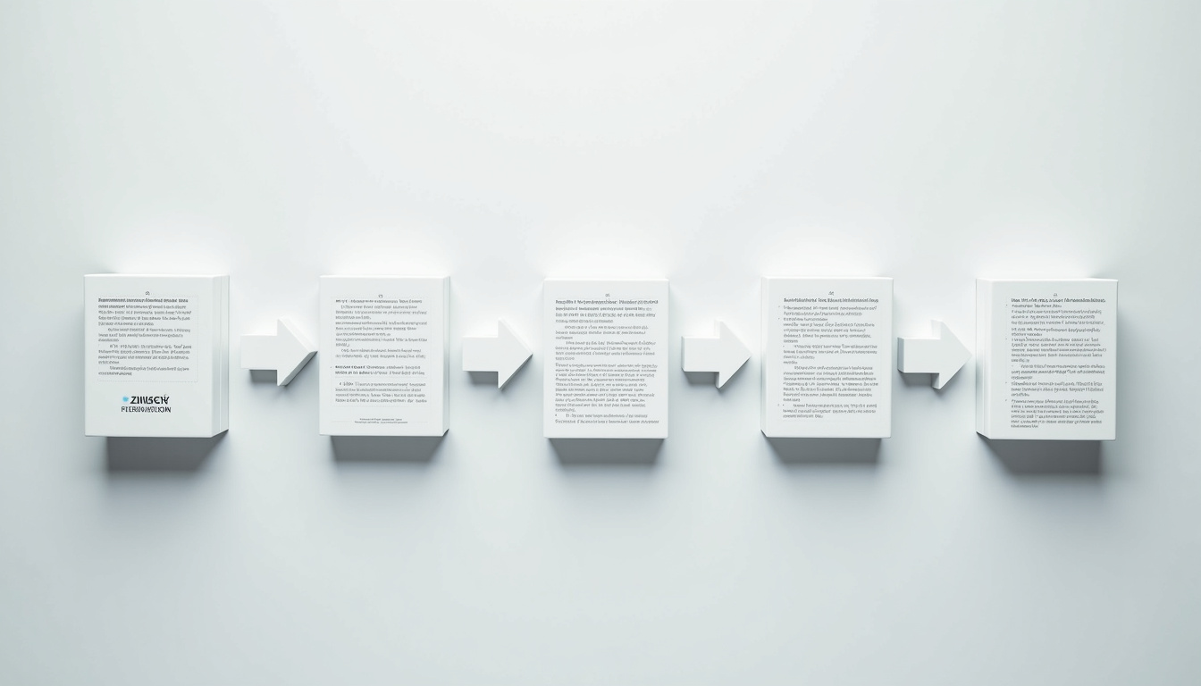 Schéma des étapes du processus de crédit: réception, analyse, pièces, décision finale