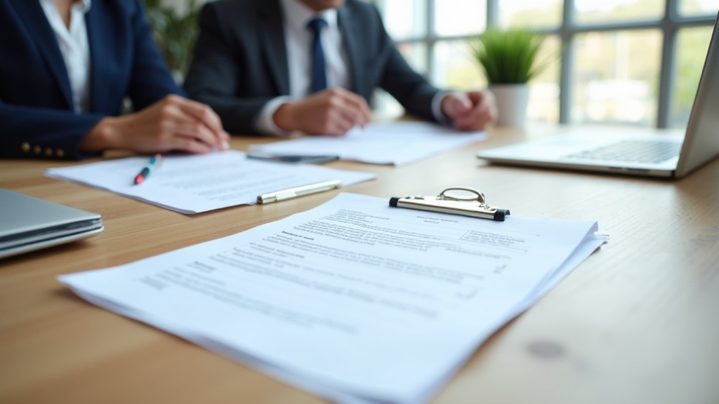 Tableau de travail organisé avec CV, lettre de motivation et documents pour un concours de la Banque de France