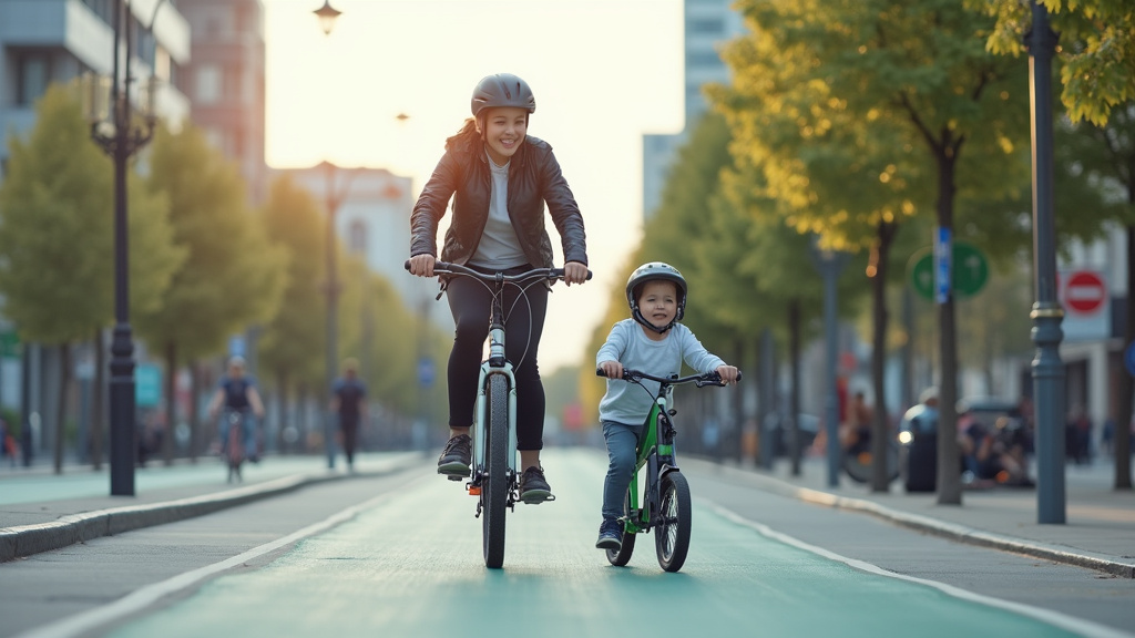 Trottinette électrique circulant sur une piste cyclable en ville
