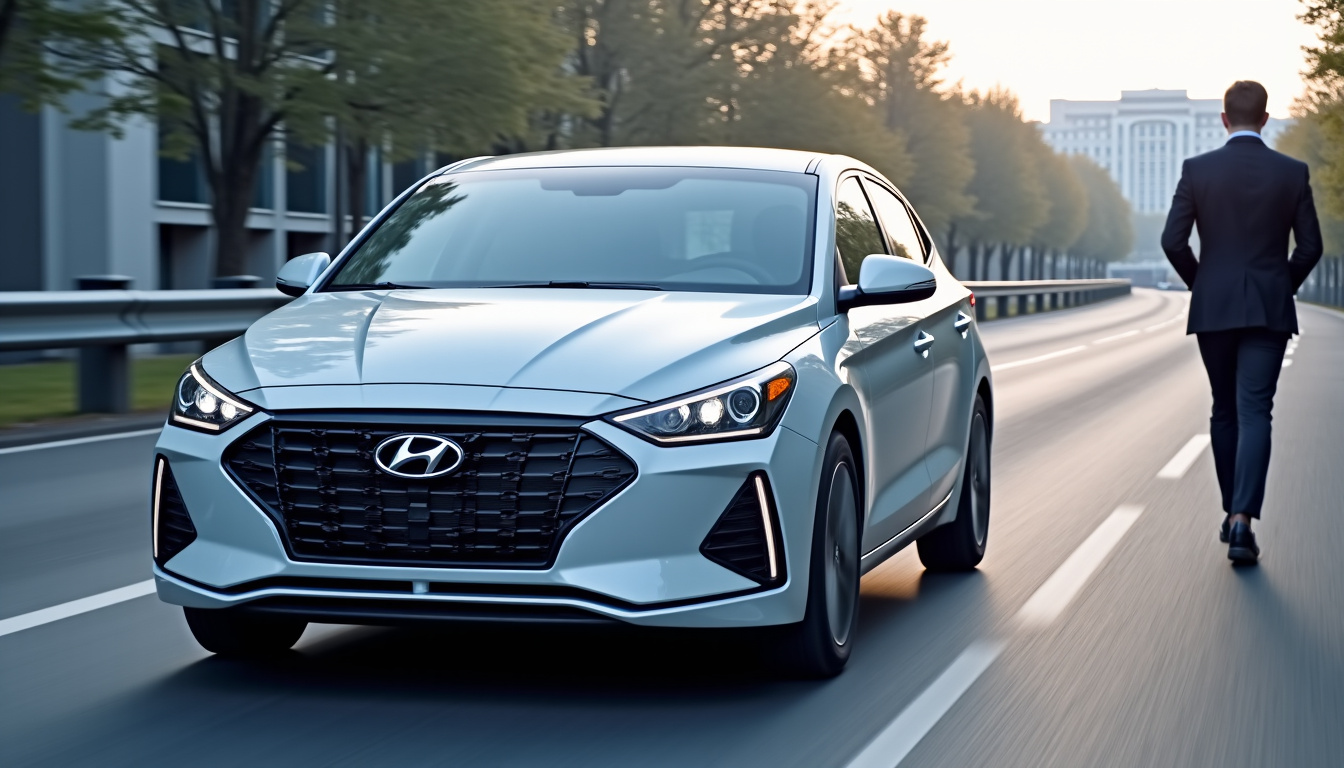 Véhicule de société Hyundai en cours de livraison à un professionnel