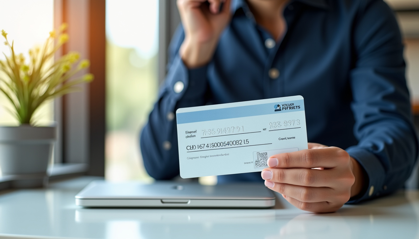 Vendeur vérifiant un chèque de banque avec son téléphone en appelant la banque