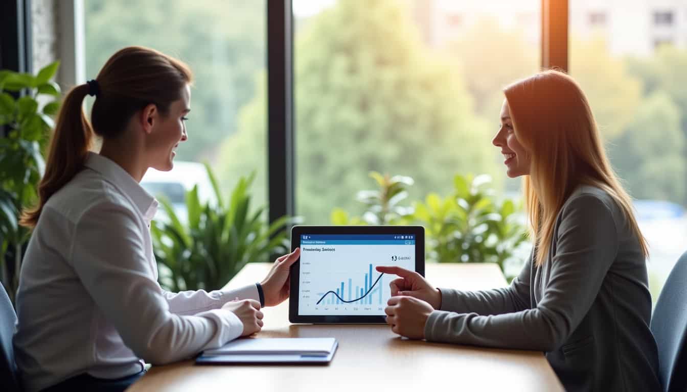 Conseiller bancaire en entretien avec un client à l