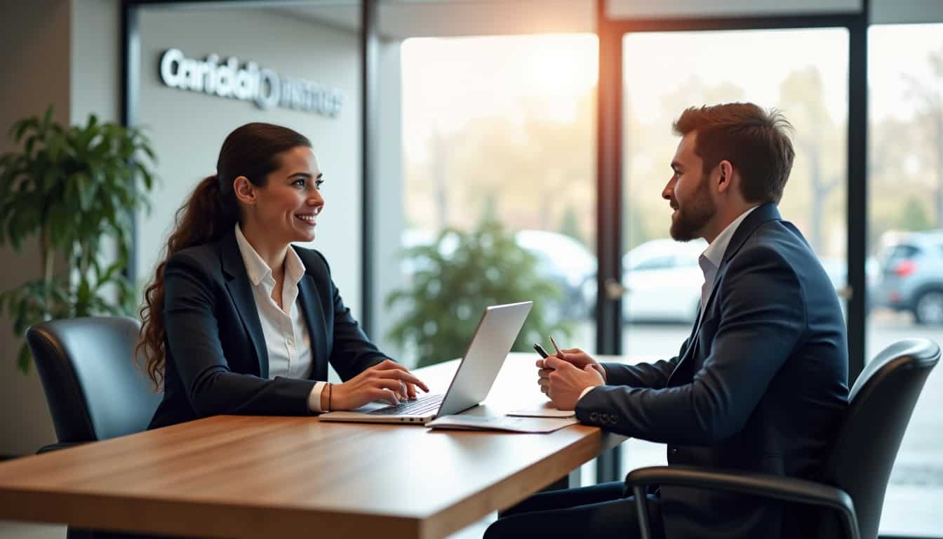 Conseiller bancaire en entretien avec un client professionnel dans l