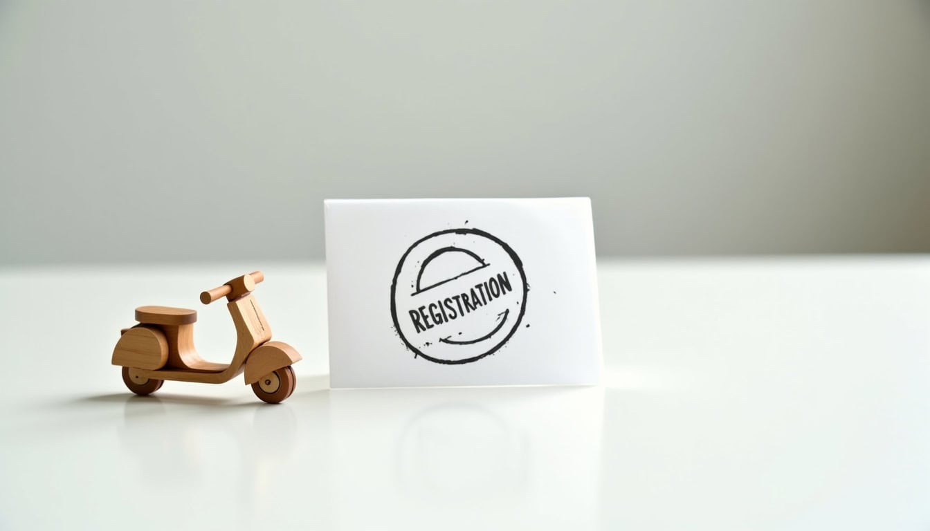 Document d’immatriculation d’une trottinette électrique de moins de 25 km/h