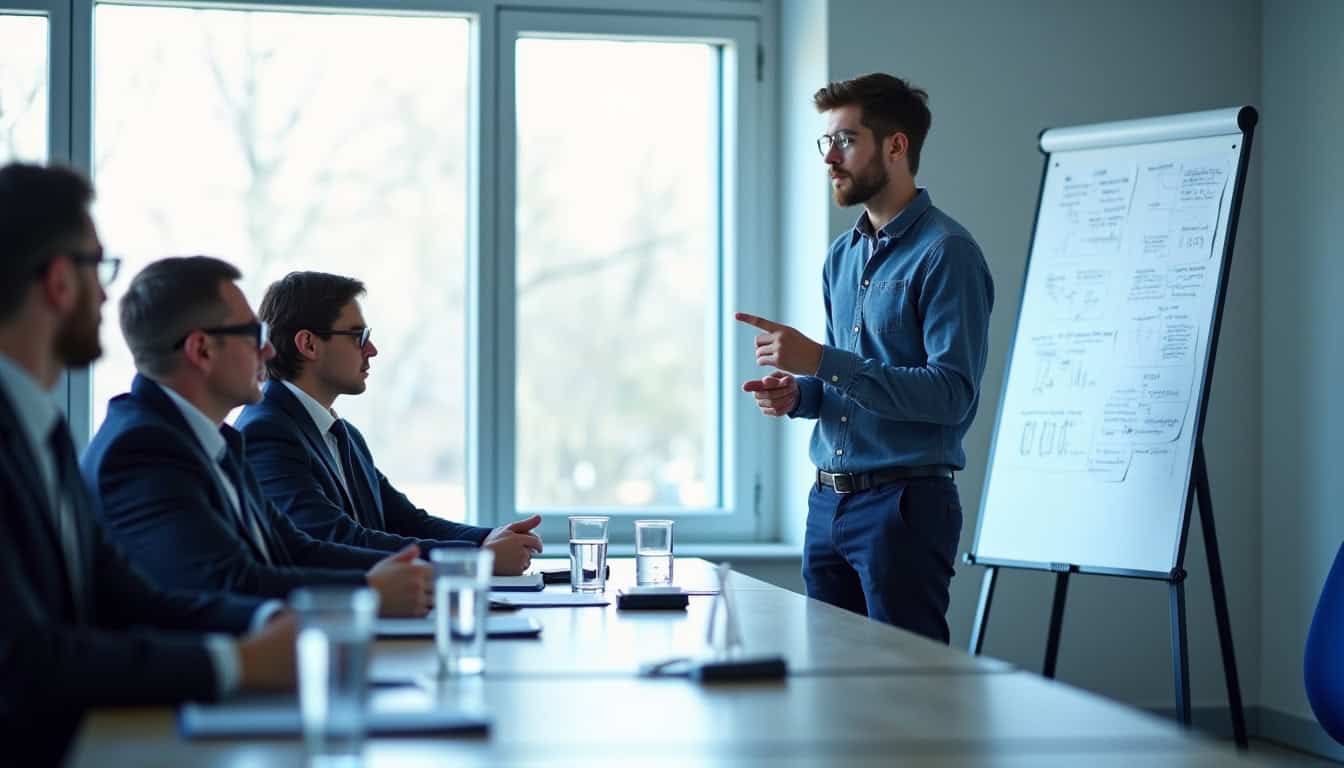 Étudiant en train de passer une épreuve orale du concours Banque PT devant un jury