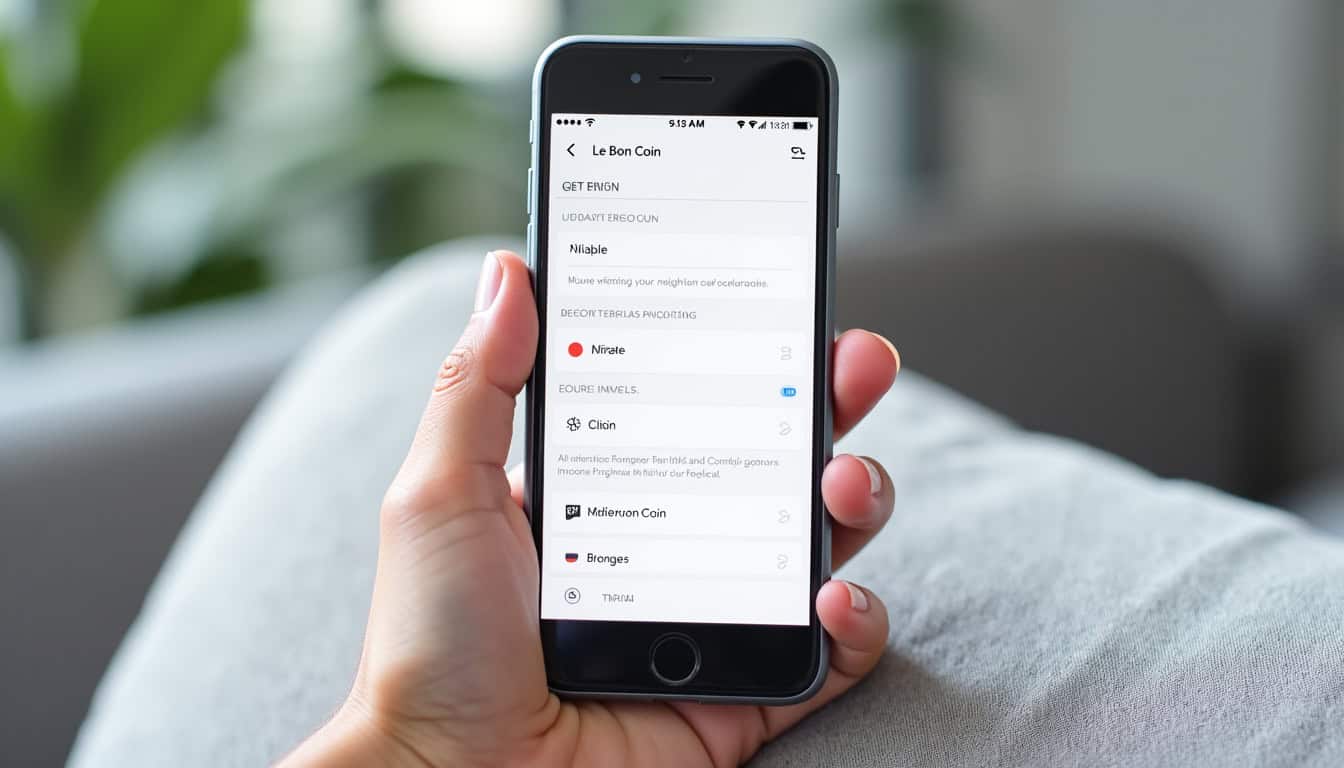 Page des paramètres du compte Le Bon Coin montrant les options de mise à jour des informations personnelles