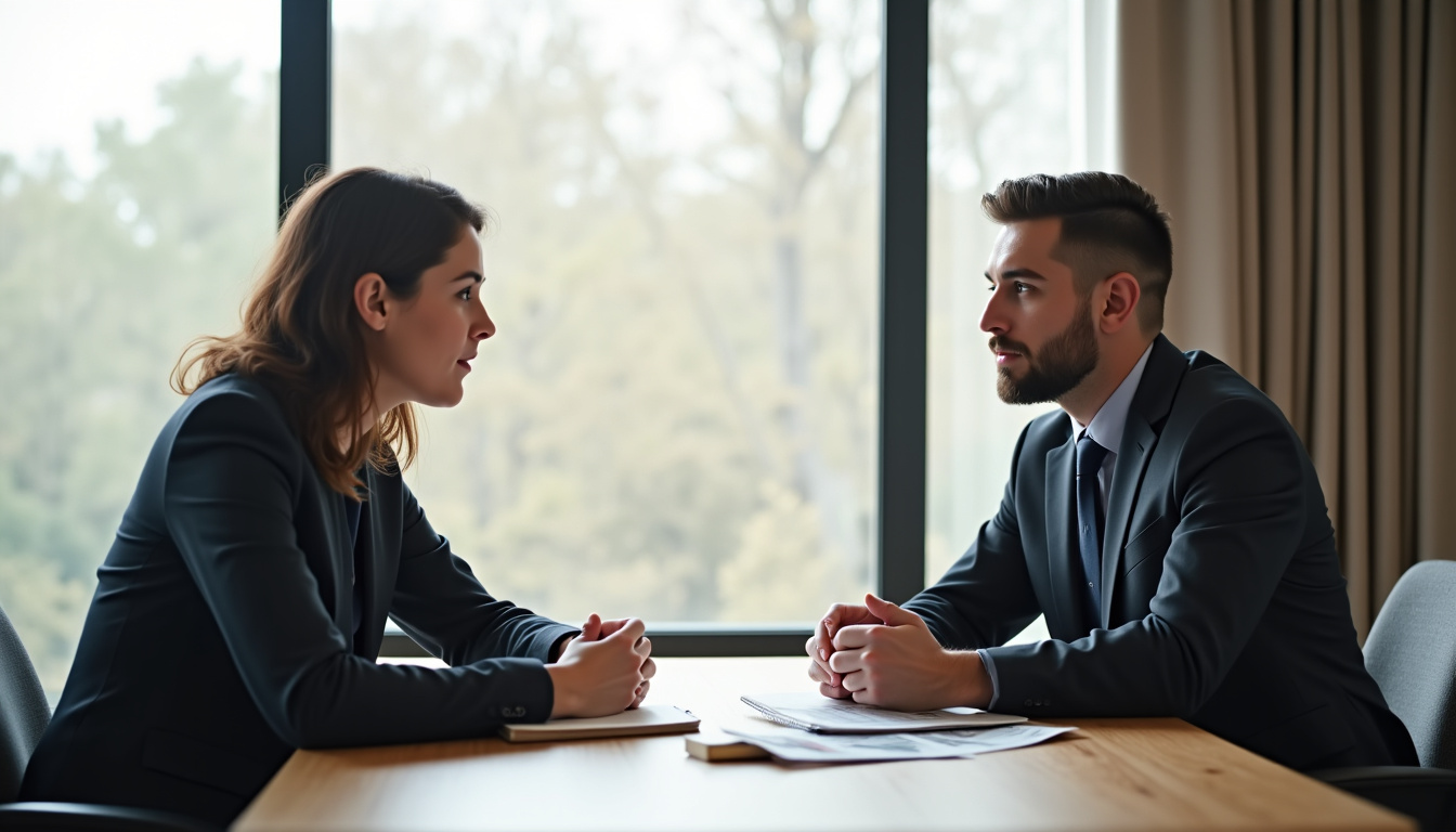 Photographe en réunion avec un avocat spécialisé en droit d’auteur pour discuter d’un litige de crédit photo