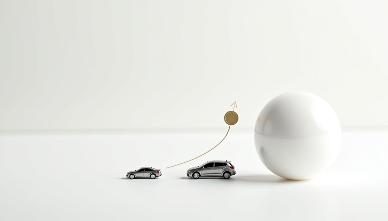 Schéma explicatif du fonctionnement du crédit ballon avec mensualités allégées et ballon final