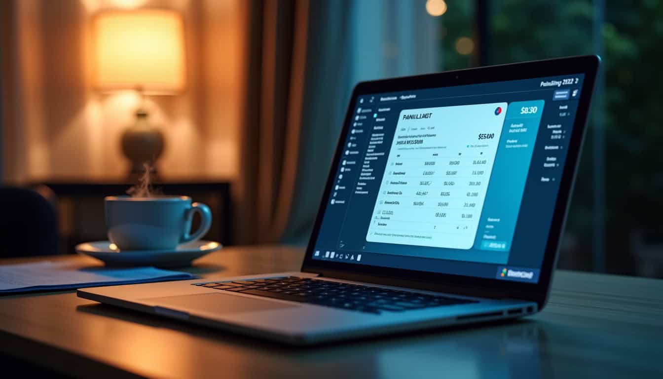 Un collaborateur consulte son bulletin de paie dans son coffre-fort numérique depuis un ordinateur portable