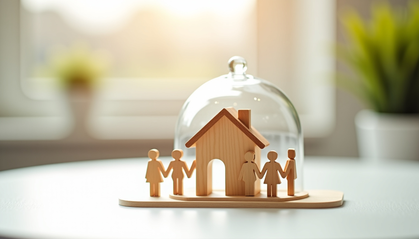 Famille réunie dans un cadre sécurisant, symbolisant la protection offerte par l