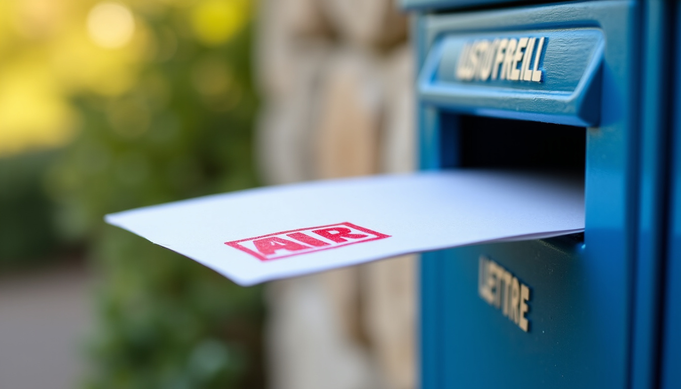 Illustration montrant une lettre de résiliation déposée dans une boîte aux lettres recommandée avec accusé de réception