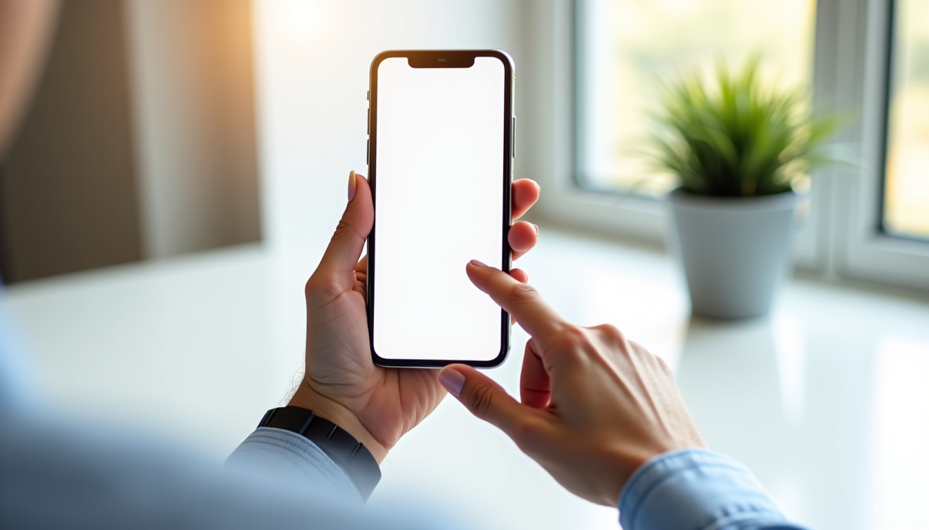 Personne utilisant son smartphone pour consulter son application bancaire