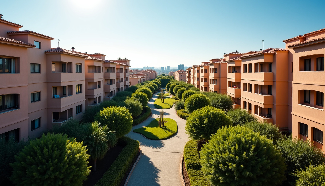 Vue aérienne d’un quartier résidentiel de Valence, avec immeubles et espaces verts