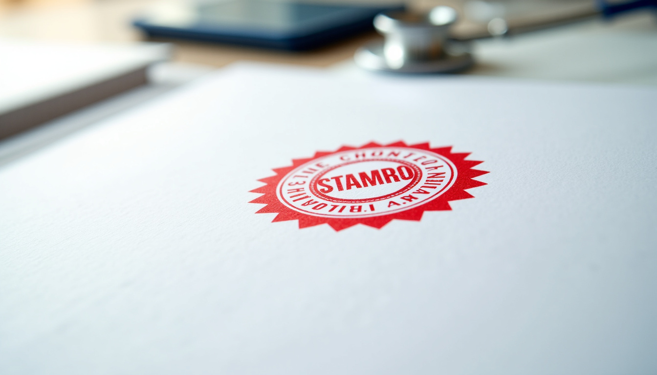 Dossier médical avec le tampon 