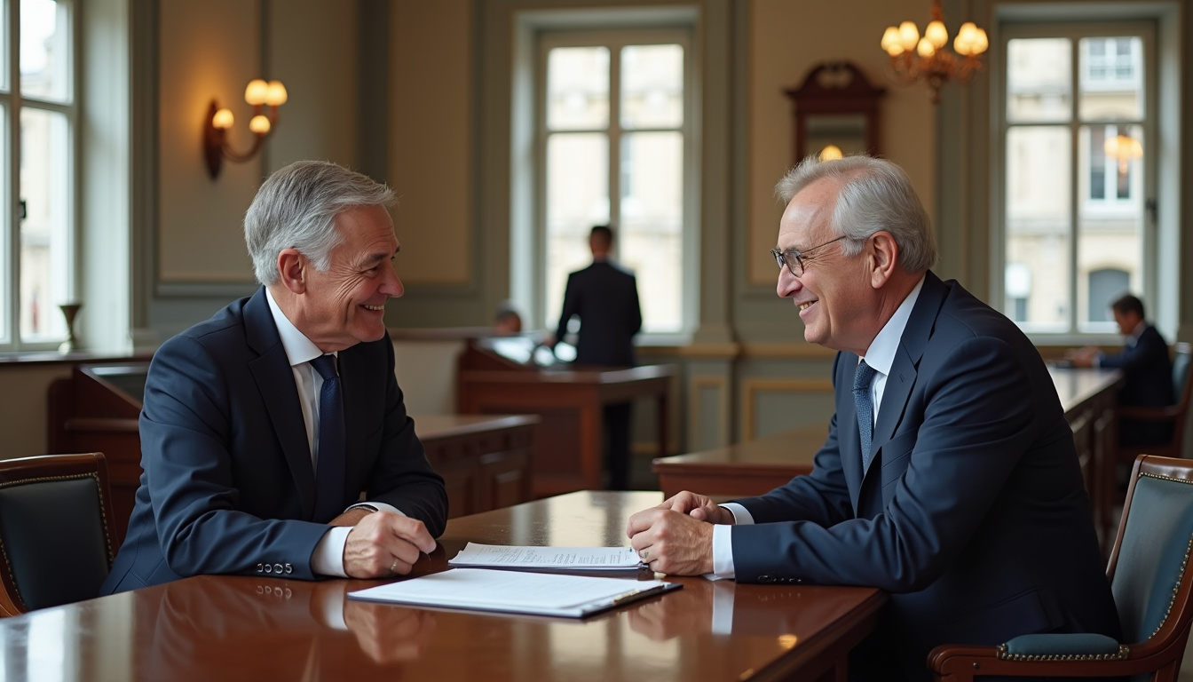 Client en discussion avec un conseiller bancaire dans une agence traditionnelle