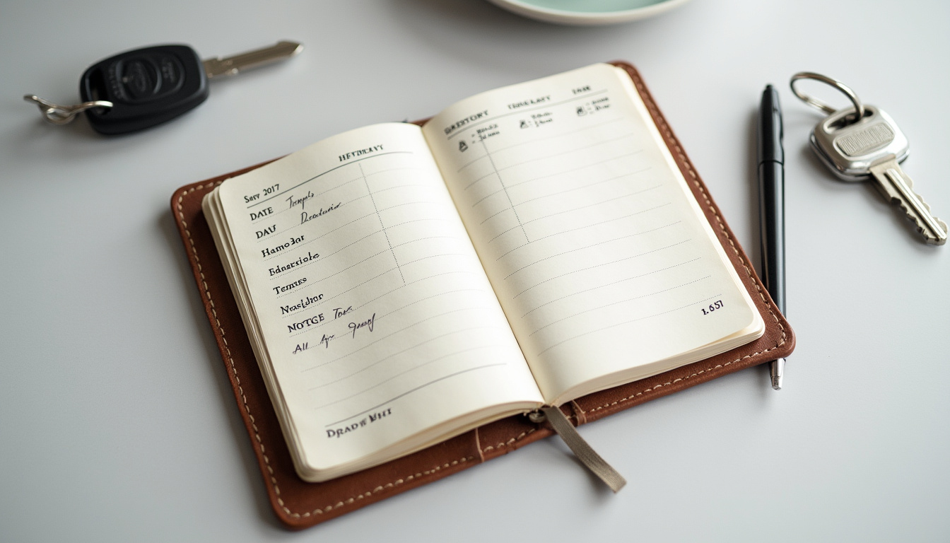 Exemple de carnet de bord pour la gestion des frais kilométriques professionnels